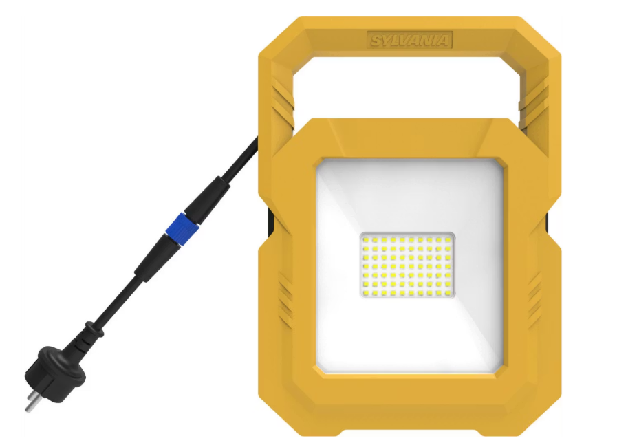 Sylvania LED Bouwlamp 50W | 226x65mm | 4000K Helder Wit | IP65 | Geel | SylWork Flood Light