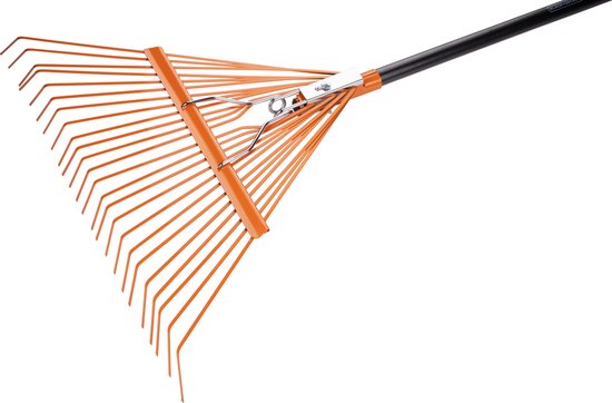 BLACK+DECKER Tuinhark BXGTTO7001 - 164 x 60 x 3 CM - Bladhark met Comfortabele Handgreep - Terugverende Hark - Oranje/Zwart