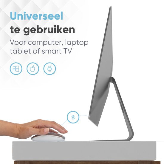 Trendfield Draadloze Muis - Oplaadbare Computermuis - Bluetooth - Ergonomische Muis met Stille Klik - Geschikt voor alle Laptops - Zilver