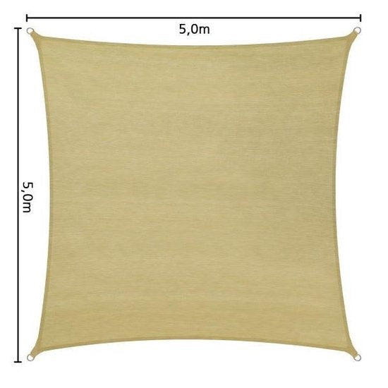 Vierkant zonneluifel - zonnedoek - 5m x 5m - 401811