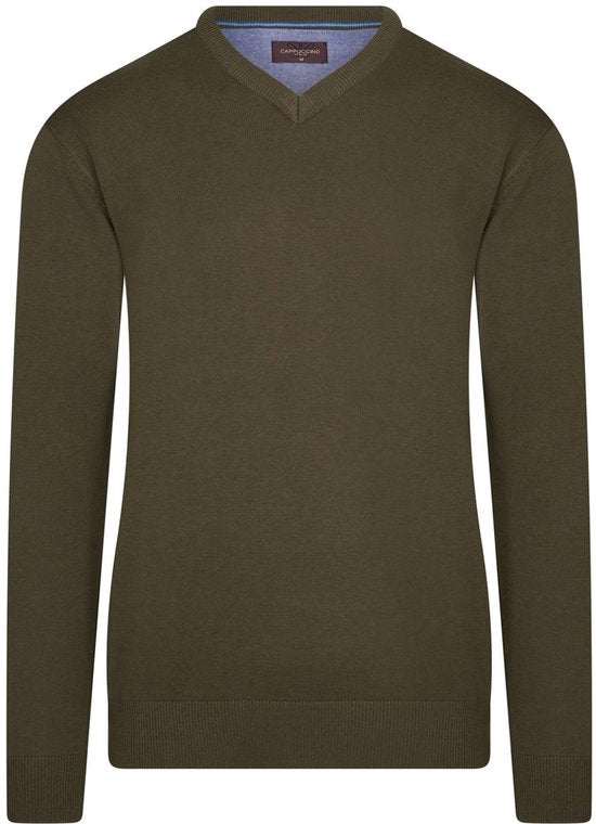 Cappuccino Italia - Heren Trui Salerno Pullover - Groen - Maat XXL