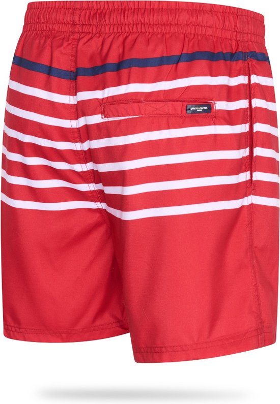 Pierre Cardin - Heren Zwembroeken Striped Swim Short - Rood - Maat M