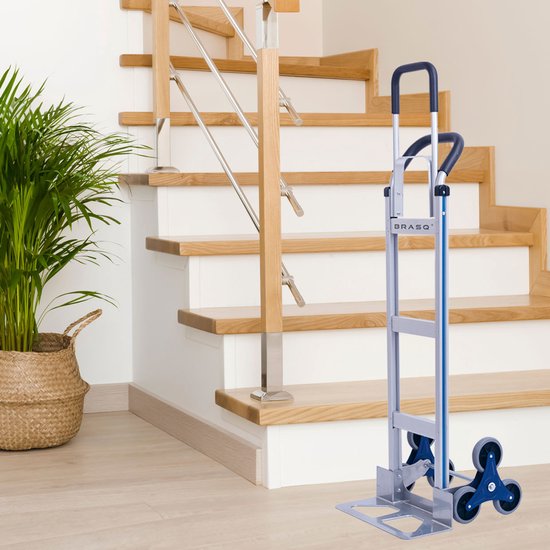 BRASQ Steekwagen Opvouwbaar Aluminium - Draagvermogen 150 KG - Steekkar - Traploper - Transportwagen - Trolley