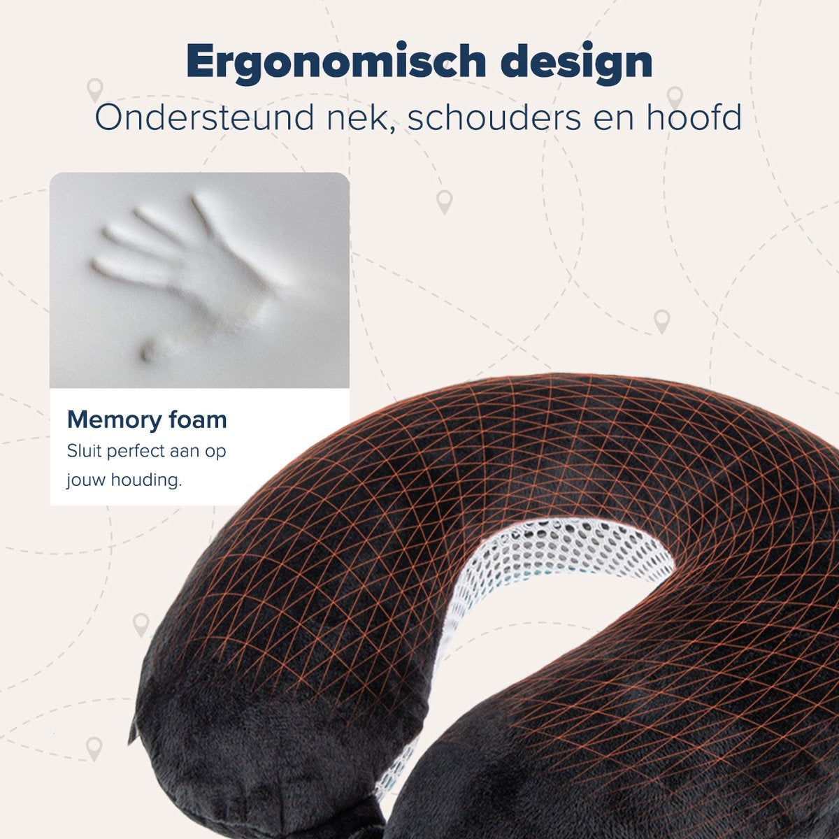TRVLMORE Nekkussen - Reiskussen voor Vliegtuig en Auto - U Vorm - Memory Foam - Zwart