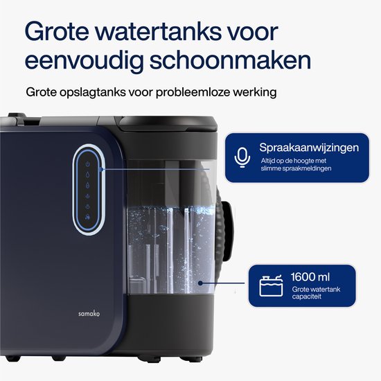 Tapijtreiniger PowerClean Pro 1800W - Stoomreiniger en vlekkenreiniger - 8 Opzetstukken - 100° Stoom - Bankreiniger - Meubelreiniger - Handstomer - Matrasreiniger - Samako