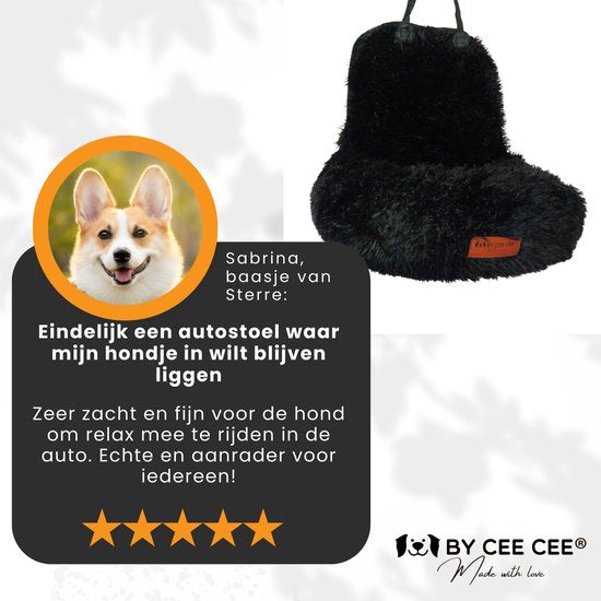Autostoel Hond Deluxe Achterbank - Hondenmand Auto Met Veiligheidsriempje - Automand Hond - Hondenstoel - Grote Hond - Zwart - Maat M