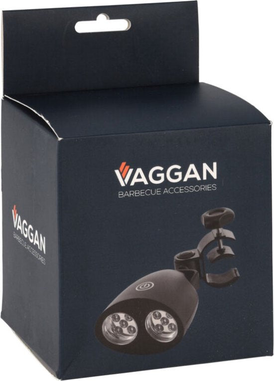 Vaggan BBQ Lamp - 2 Lichtbundels-kantelbaar- werkt op batterijen- verstelbare klem