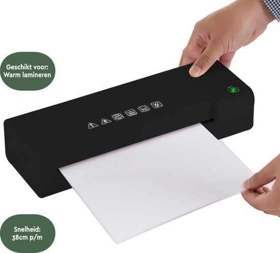 BRASQ Lamineerapparaat A4 Zwart - Lamineermachine - Lamineren - Laminator - plastificeerapparaat - tot 125 micron per vel