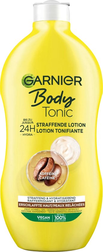 Garnier Body Tonic Verstevigende Bodylotion - Hydrateert tot 24 uur Lang - Met Cafeine - Maakt huid strakker & gladder - 400ml