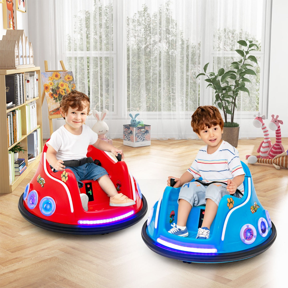 Coast Bumperauto - 360 Graden Draaibaar - 12V - Incl. Muziek & Licht - 73x73x43cm - Blauw