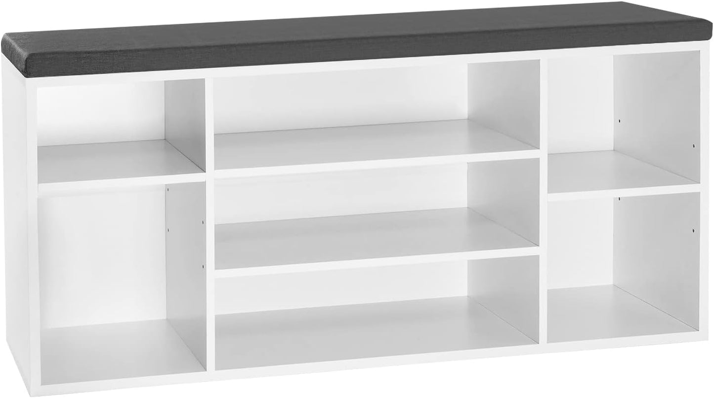 WOLTU Schoenbank Wit - 7 Vakken - 103,5x48x30cm