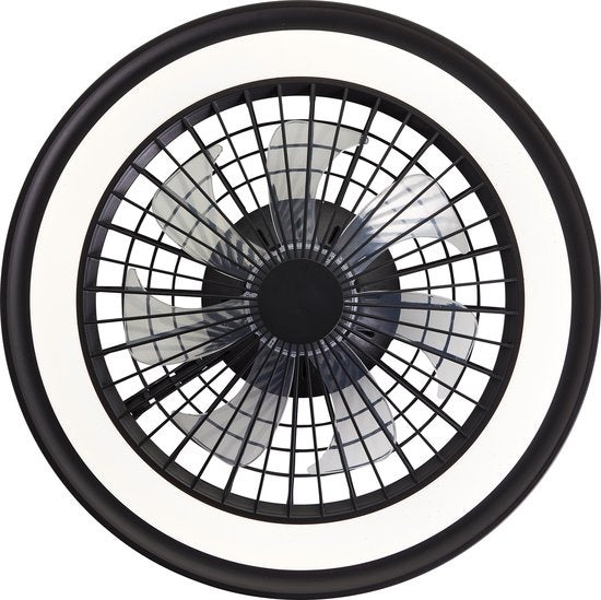 Brilliant Palmero - Plafondventilator - Plafondventilator - LED 40W - 3000K-6500K - Dimbaar - Zwart