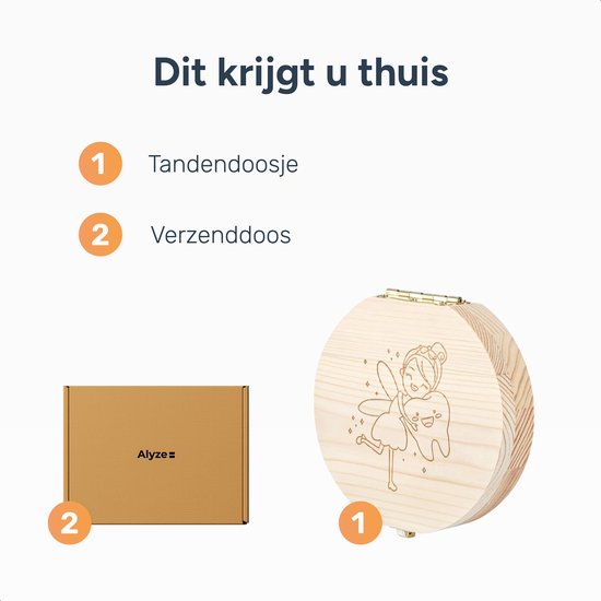 Alyze Tandendoosje - Jongens - Meisjes - Melktanden bewaardoosje - Logboek - Geboorte