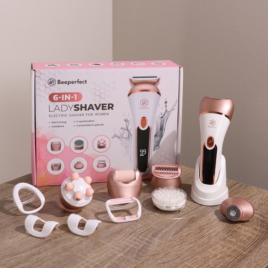 Beeperfect® 6 in 1 Ladyshaves Voor Vrouwen - Epilator - Scheerapparaat Vrouw - Bikinitrimmer - Oplaadbaar - Waterdicht - 6 Opzetstukken