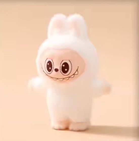 Kawaii Monster Beeldje - Macaron Stijl - 4,5 cm - Staand - Wit - PVC Figuur - Verrassingscadeau - Decoratie & Speelgoed voor Kinderen