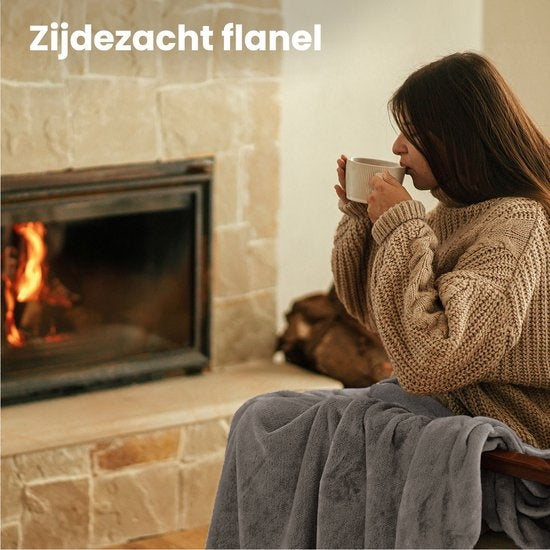 Auronic Elektrische Deken - Warmtedeken - 9 Warmtestanden - 1 Persoons - 160x120cm - Grijs