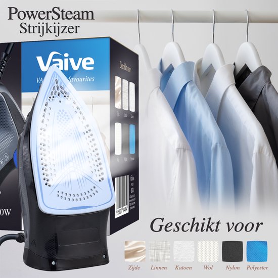 Vaive PowerSteam 2200 Strijkijzer - Stoomstrijkijzer – Iron - stoomstrijkijzers - 2200W – 350 ML Watertank - Stoomstootfunctie