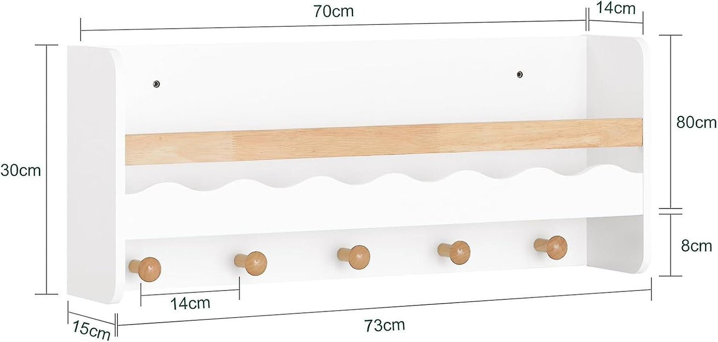 Sobuy Wandgemonteerde Opbergplank - Wit - 73x15x30 cm
