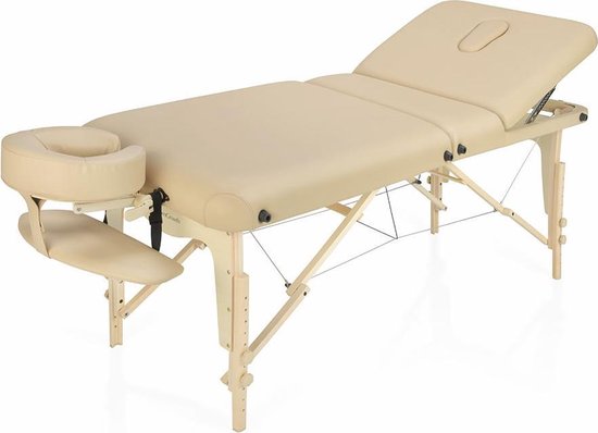 ZENGROWTH Nimman Inklapbare Massagetafel met Rugleuning Mocca