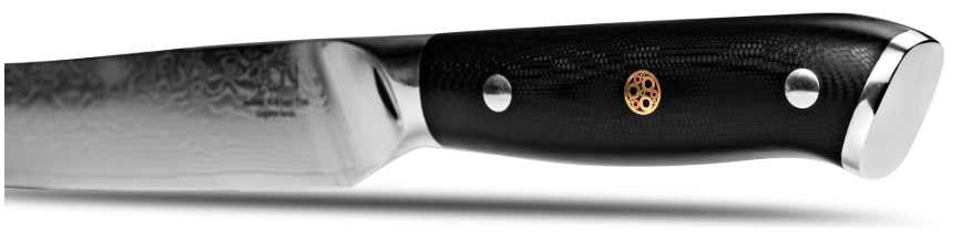 VDN Elegance Damaststaal Vleesmes 21 cm - Zwart Handvat