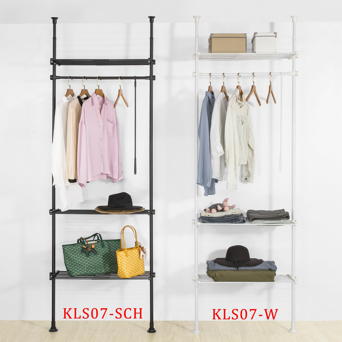SoBuy Kledingrek - met Opbergplanken - 80 x 27 x 300 cm - Wit