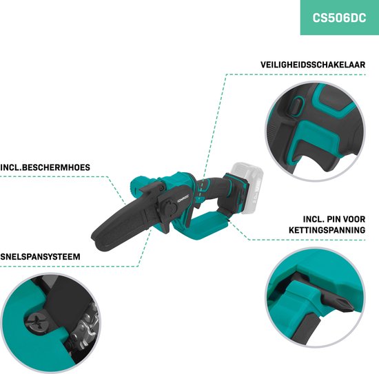 VONROC Mini Kettingzaag 20V – 152mm - Zonder accu en snellader