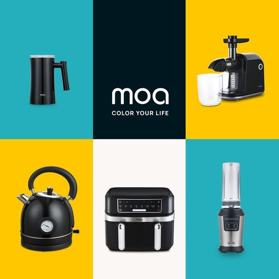 MOA Melkopschuimer Elektrisch - Voor Cappucino en Latte - 3-in-1 - Zwart - BPA-vrij - MF1B