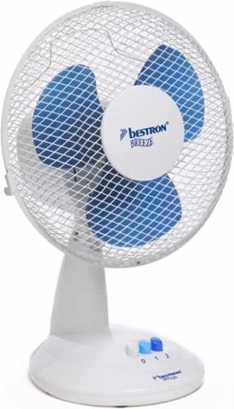 Bestron Tafelventilator Ø 35cm, Ventilator met 3 snelheidsstanden & 75° graden draaifunctie, 40Watt, DDF35W, kleur: wit