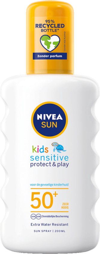 NIVEA SUN Babies & Kids Sensitive UV-Zonnebrand Spray - Baby en Kind - SPF 50 - Zonnespray - Zonbescherming - 200ml