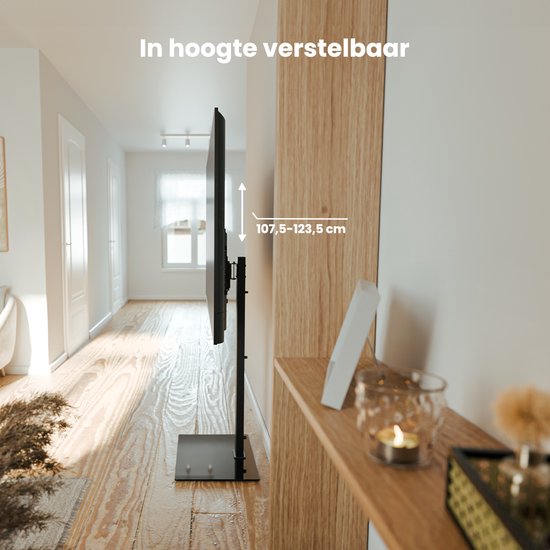 Auronic TV Standaard - TV Voet - In Hoogte Verstelbaar - Draaibaar - Kantelbaar - 32 tot 70 inch - Zwart