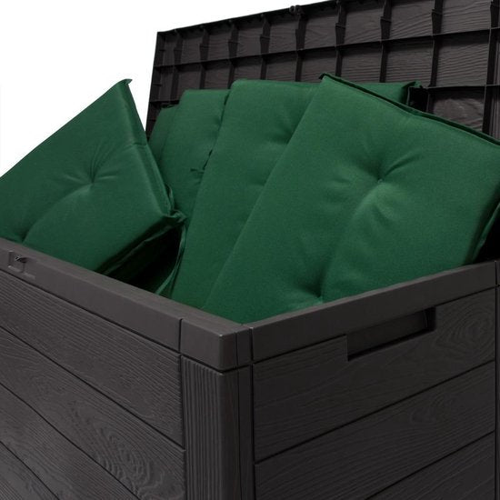 Woody Tuin Opbergbox - 280 liter - 45x120x60 cm - Tuinkussenbox - Antraciet/bruin