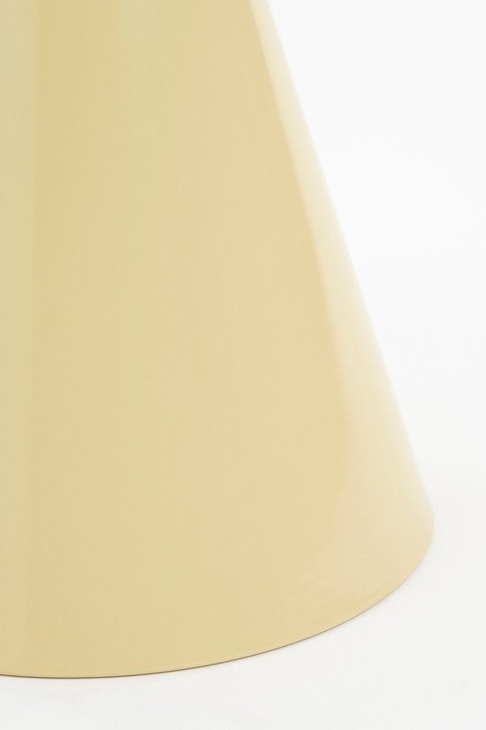 Mica Decorations Jim Bijzettafel - Bijzettafel Rond H45 x Ø31 cm - Ijzeren Tafeltje voor Woonkamer of Slaapkamer - Plantentafeltje - Nachtkastje Industrieel - Beige