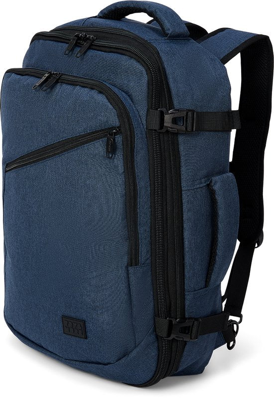 TRVLMORE Reistas - 40L Rugzak - Handbagage - Spatwaterdicht - Rugtas - Weekendtas - Dames en Heren - Blauw