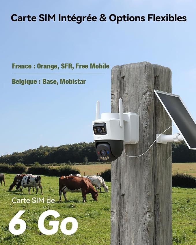 Imou IPC-SA70F-10M1T2 Solar Beveiligingscamera – Dual 5MP – WiFi & 4G LTE – IP65