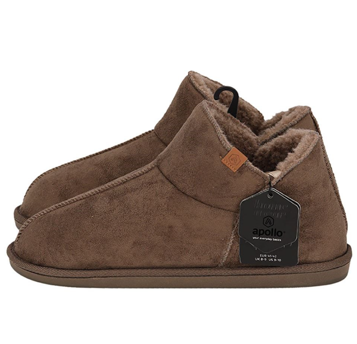 Apollo-Men-Home-Boots–Suede–Taupe–Comfortabele-Huisschoenen - maat 41/42