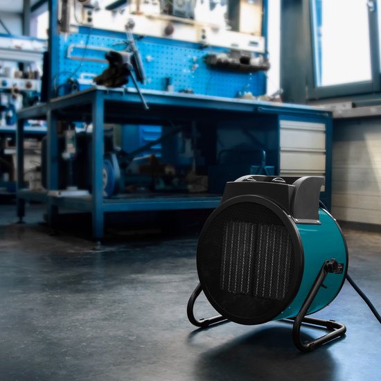 VONROC Elektrische kachel - ventilatorkachel - werkplaatskachel - krachtstroom 400V - 6000W/9000W - keramisch - thermostaat - voor ruimtes tot 80m2