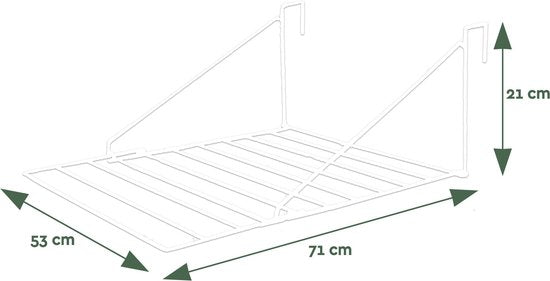 BRASQ Droogrek Hangend Wit - 5 meter - Wasdroger voor Deur en Balkon - Wasrek inklapbaar - Wanddroogrek - Ophangbaar droogrek- 53x71x27 cm
