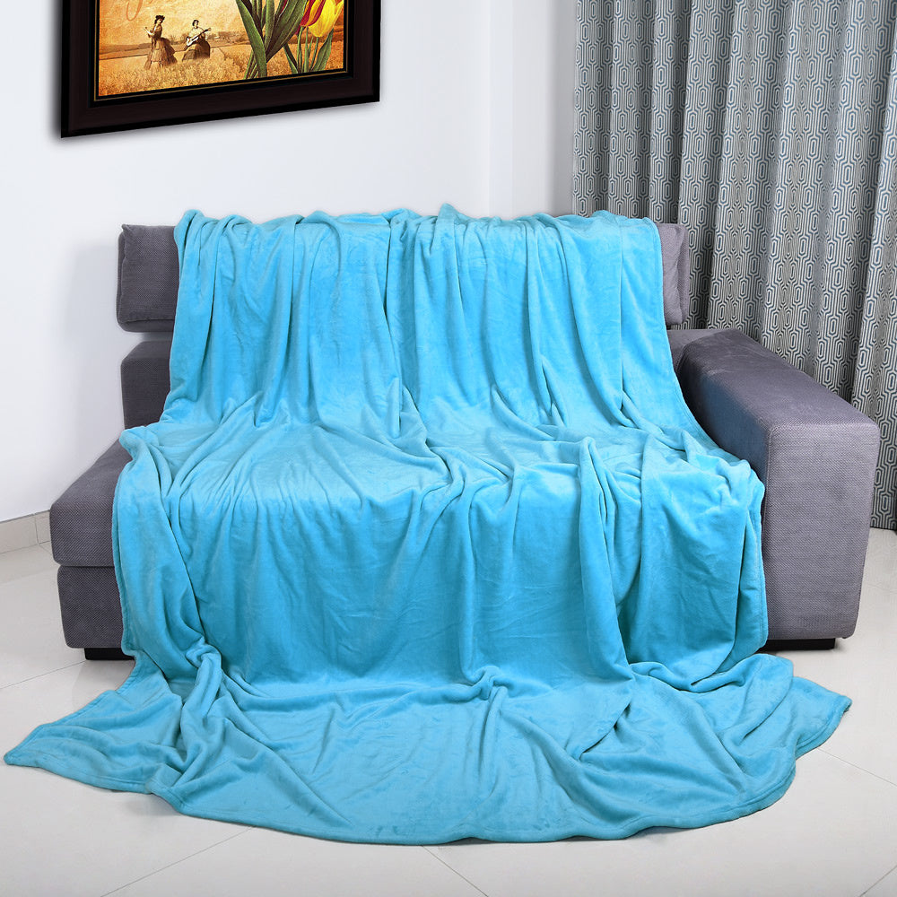 Monzana Premium Deken 200x150cm - Blauw - 300g/m²