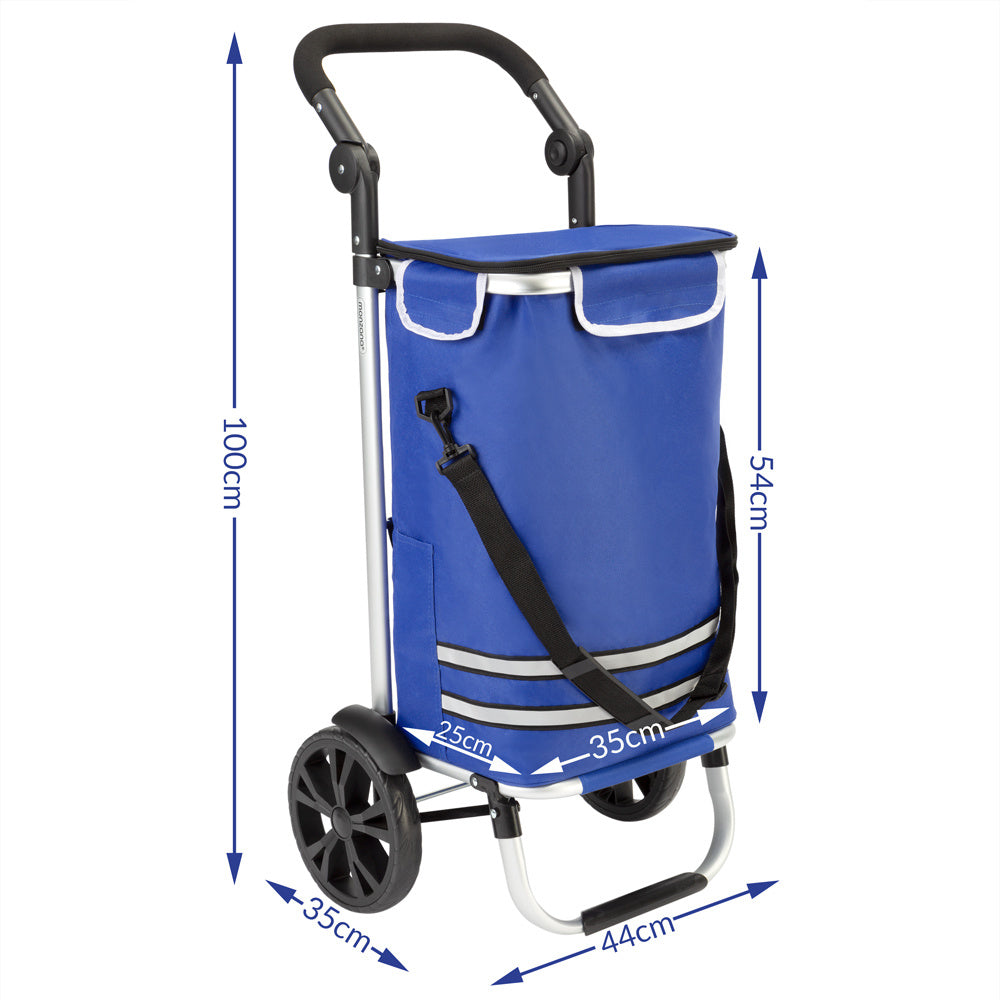 Monzana Winkelwagen blauw aluminium 35L 31x24x54cm