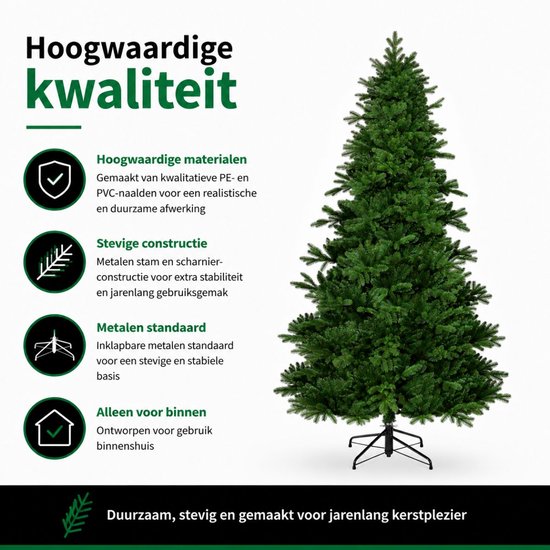 Black Box Trees Brampton Boom - Kerstboom met Natuurlijke Vorm - Kerstversiering voor Woonkamer en Kantoor - Kunstboom van PE Naalden - Hoogte 230 x Diameter 147 cm - Groen