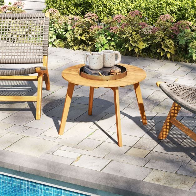Coast Ronde Bijzettafel van Acaciahout – Ø 62 x 40 cm – Naturel