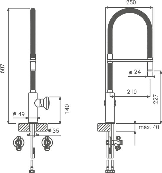 Boretti Maggiore 61 cm Mengkraan – Zwart – 1-Hendel Keuken- en Badkamerkraan