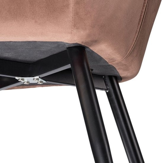 tectake® - Stoel - eetkamerstoel - Marilyn fluweellook zwart/bruin - 403661