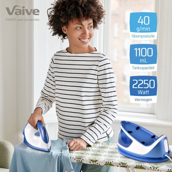 VAIVE SteamPrecision Strijkijzer met Stoomgenerator - Stoomstrijkijzer - Iron - Keramische Zool