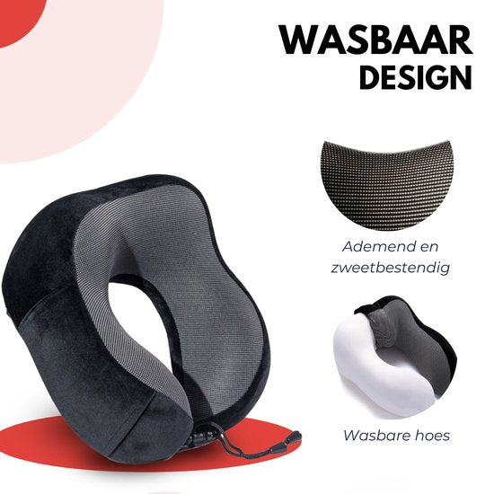 VAIVE Comfort Nekkussen Vliegtuig & Auto - Optimaal Support - Memory Foam - Reiskussen - Plus Slaapmasker & Oordopjes