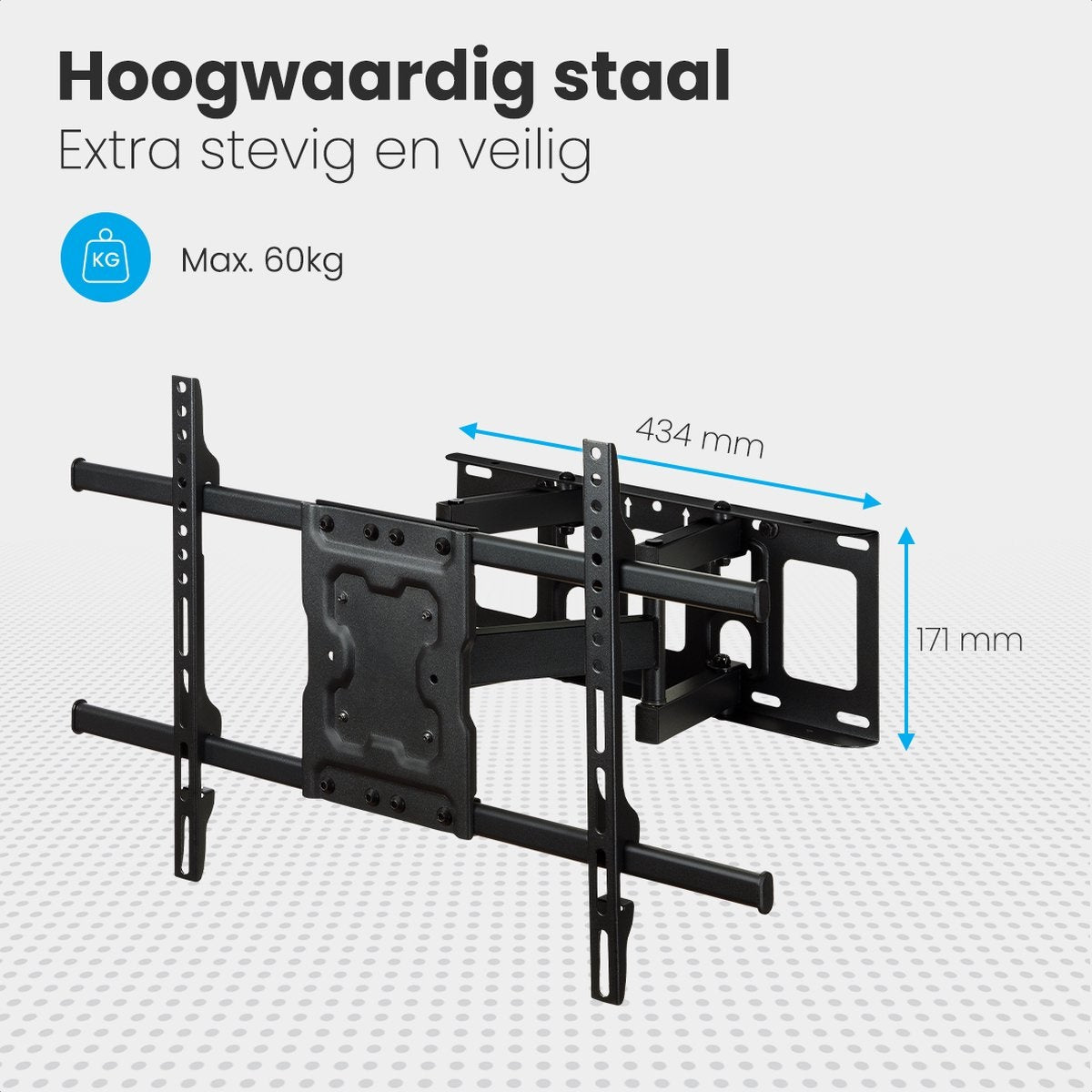Auronic TV Beugel - Draaibaar en Kantelbaar - 37 tot 70 inch - Tot 60 KG - Zwart