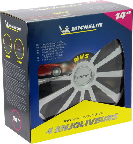 Michelin Wieldoppen 14 inch - zwart/zilver - 4 stuks