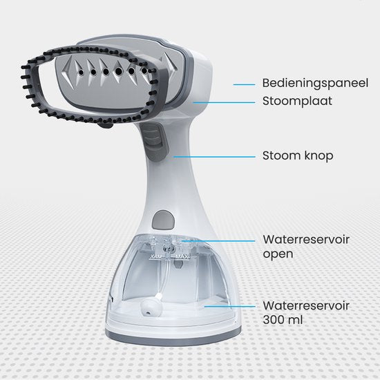 Auronic Kledingstomer - Stoomapparaat - Handstomer voor Kleding en Meubilair - 300ml - Steamer - Wit