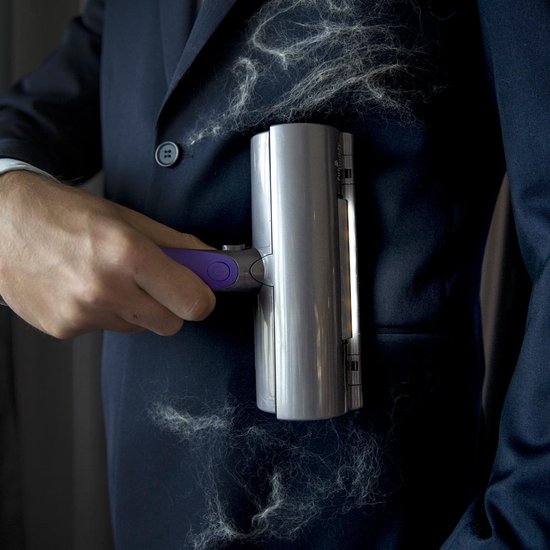 Fur Daddy Deluxe met oplaadbare batterij - dierenhaarverwijderaar voor kleding - herbruikbare pluizenroller voor moeiteloze verwijdering van kattenhaar en hondenhaar - zelfreinigende pluizenborstel