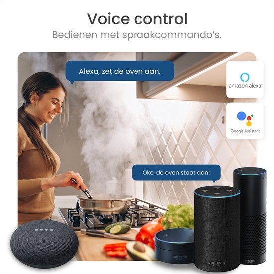 Gologi Slimme stekker buiten - Smart plug - IP44 - Tijdschakelaar & Energiemeter - WIFI - Google Home & Amazon Alexa - Zwart